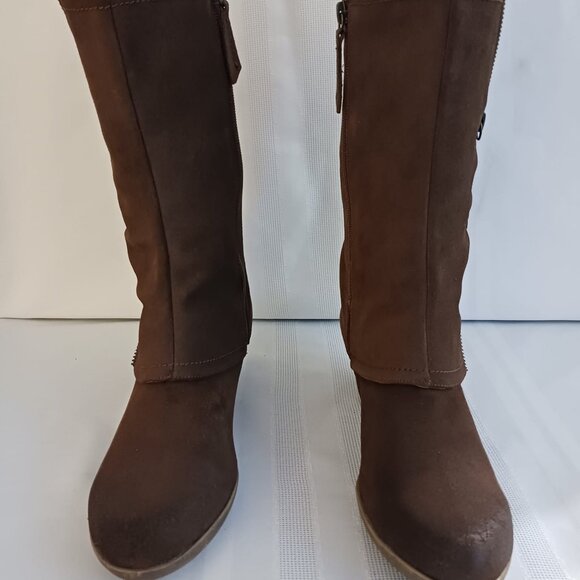 Size 8.5 Matisse Brown Swell Saddle Faux Zipper boot - Picture 2 of 10